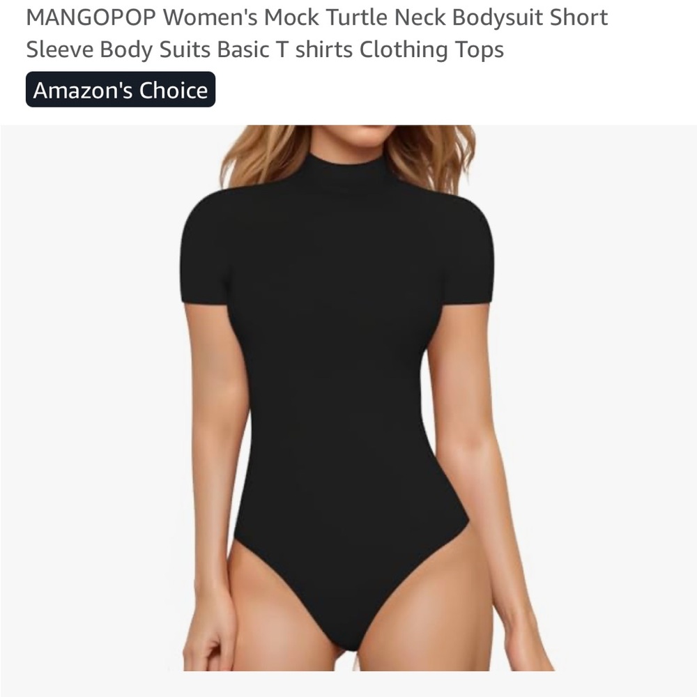 Mango Women's Black Short Sleeve Bodysuit